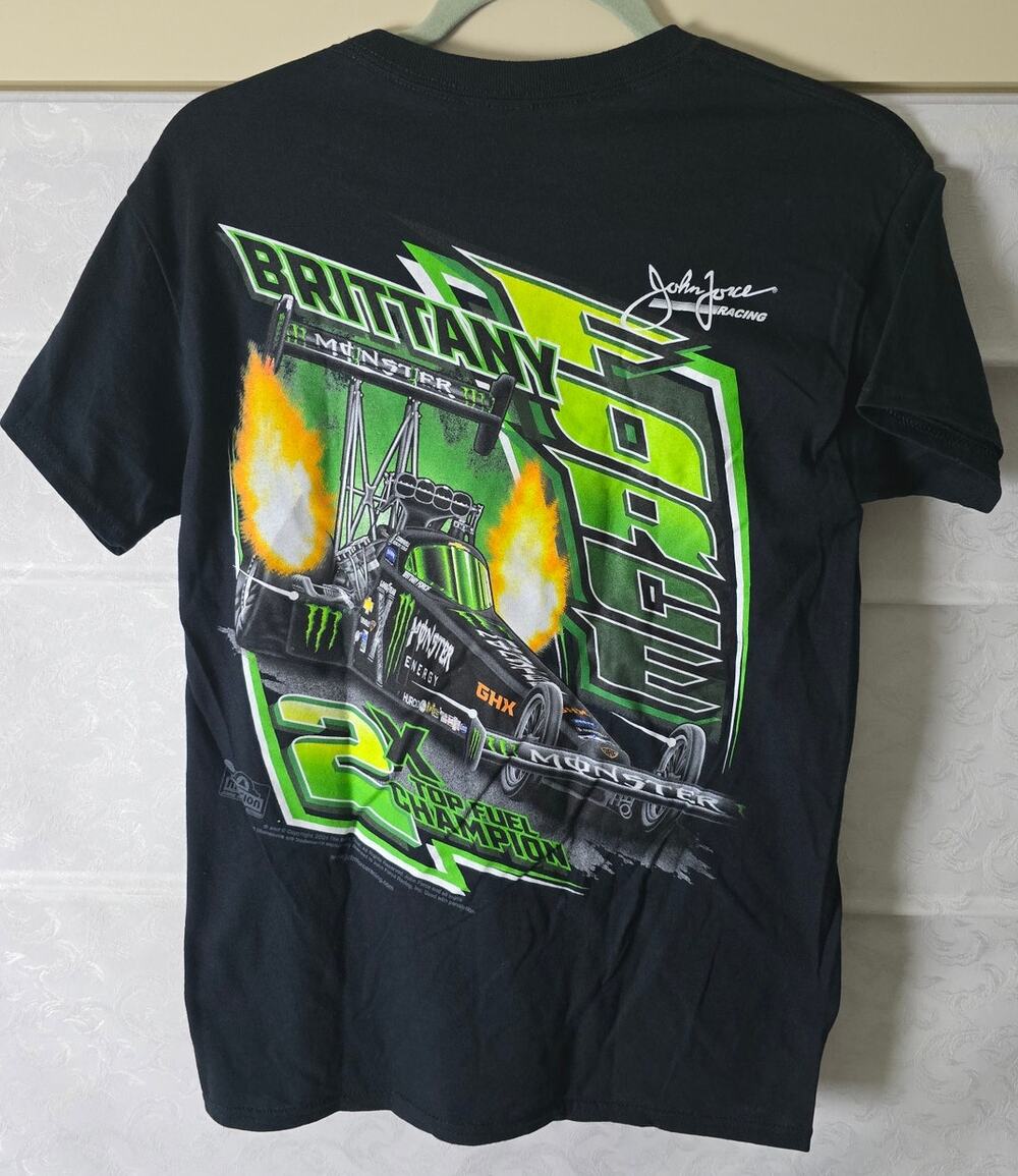 Brittany Force NHRA Monster Energy 2X Top Fuel Champion Drag Racing T-Shirt S